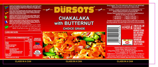 Dürsots Chakalaka With Butternut 12 x 410g