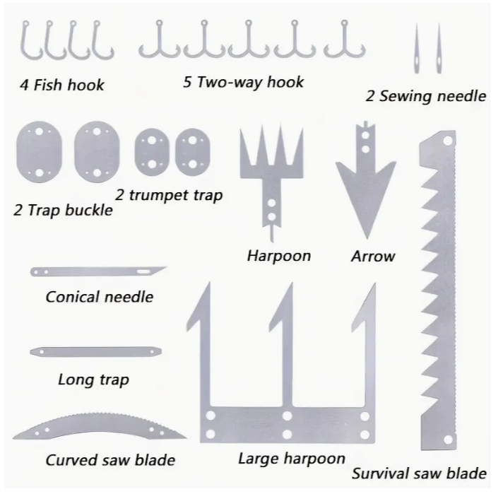 Survival Tool Card 22 In 1 Survival Card-Multi Purpose Pocket Tool Stainless Steel Outdoor Survival Camping Fishing Tool