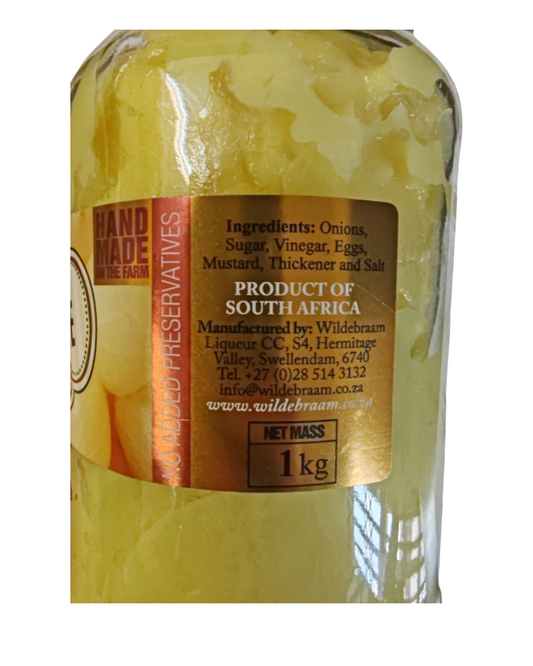 Wildebraam Slaphakskene Sweet and sour mustard Onions Classic Preserve 2 x 1kg Jars