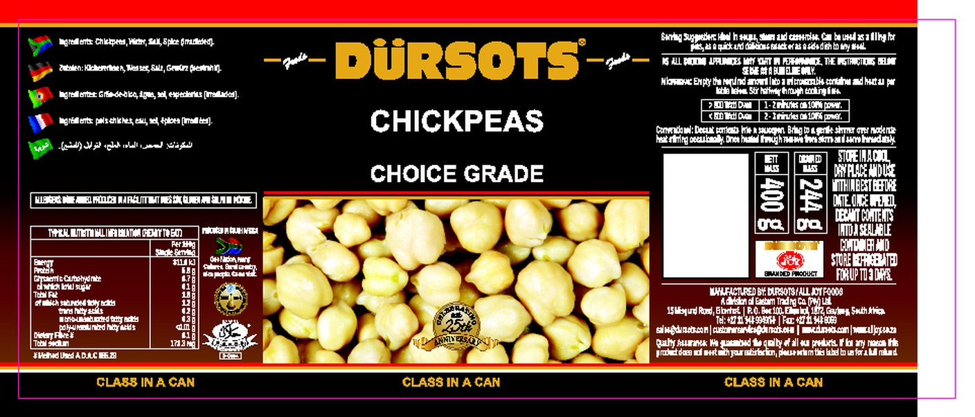 Dürsots Chickpeas - 12 x 400g