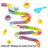 FiZZLeS Slidey 66 piece bath toy slide, Large Slide Construction Bath Toys for boys and girls