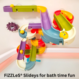 FiZZLeS Slidey 66 piece bath toy slide, Large Slide Construction Bath Toys for boys and girls