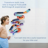 FiZZLeS Slidey 66 piece bath toy slide, Large Slide Construction Bath Toys for boys and girls