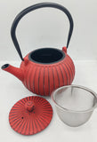 The Cildan tea merchant, tea merchant, Cast iron teapot 1200ml red with accessories