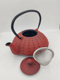 Cast iron tea pot 800ml , Cildan tea merchant cast iron teapots, Red cast iron teapot and accessories