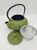 The Cildan Tea Merchant, The tea merchant, Cast iron teapot 600ml Autumn leaf Green & accessories