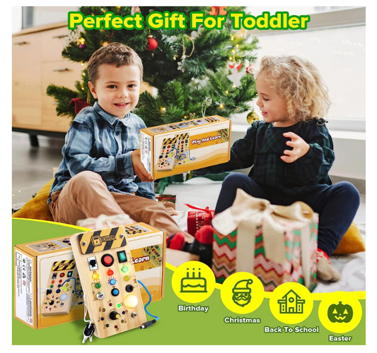 busy boards, busyboard, takealot,sensory busy board with led lights kids playing