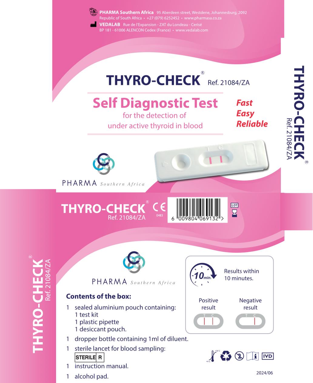 Thyro-Check test, Under active Thyroid test self diagnostic test, rapid test, packaging