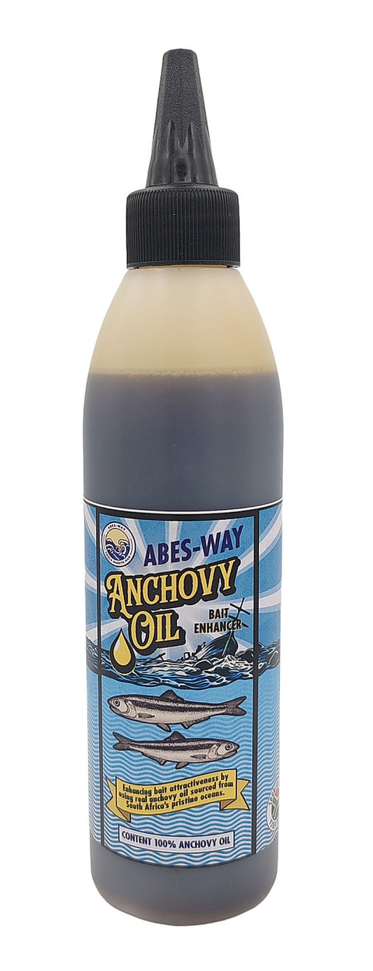 bait, fishing, Abes-Way anchovy oil dropper bottle