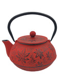 The Cildan Tea Merchant, The tea merchant, Cast iron teapot 600ml Autumn leaf red
