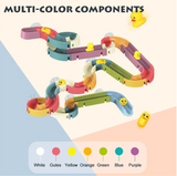 FiZZLeS Slidey 66 piece bath toy slide, Large Slide Construction Bath Toys for boys and girls