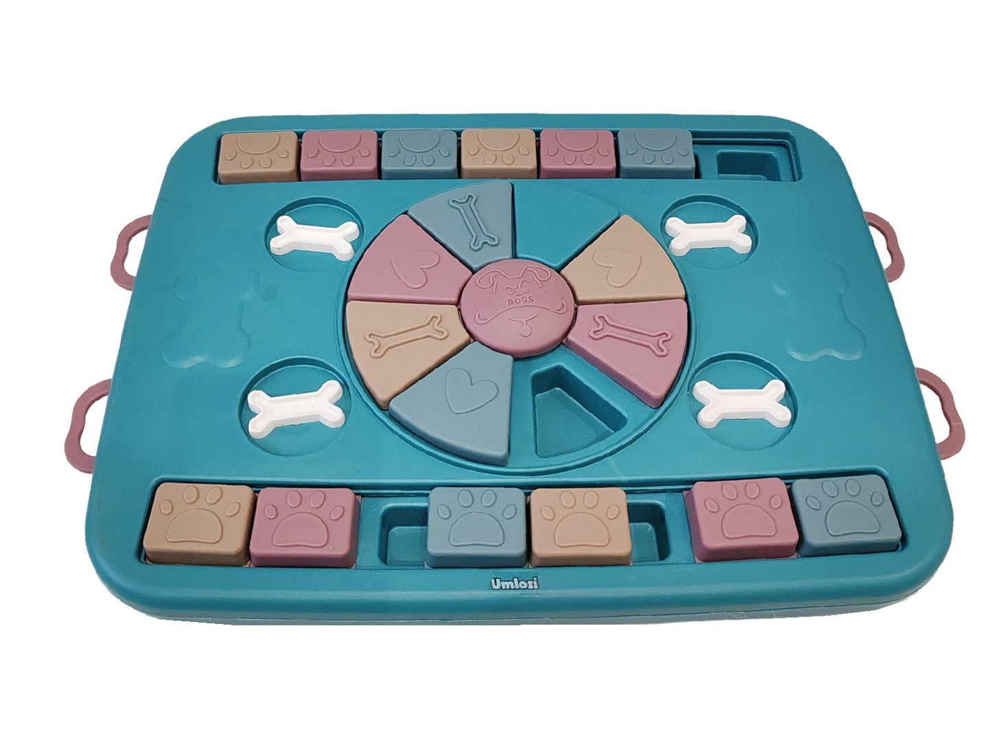 pet feeder, pet puzzle feeder, slow feeder, pet toy, green blue