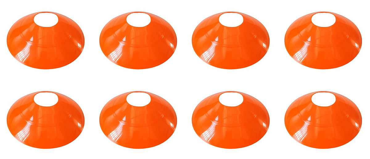 Flat Marker Disc Training Cones - 8 Pack - Assorted Colours