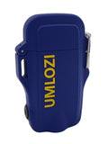lighter, rechargeable, usb lighter, windproof and waterproof, blue front view