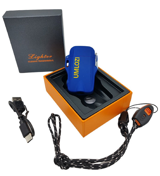 lighter, rechargeable, usb lighter, windproof and waterproof, blue lighter in box