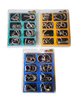set of 24 metal puzzles, 3 colour images.