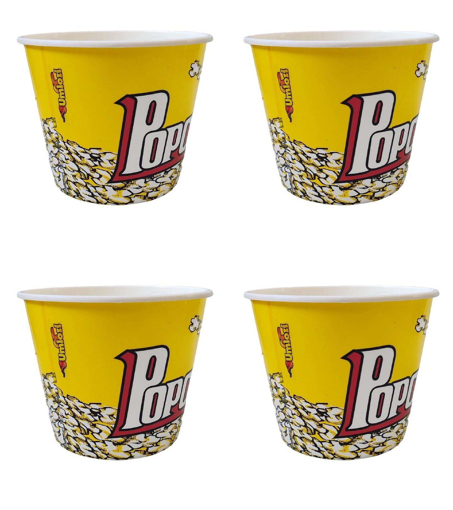Popcorn Jumbo Re-Usable Tubs 4 Pack - Assorted Colours