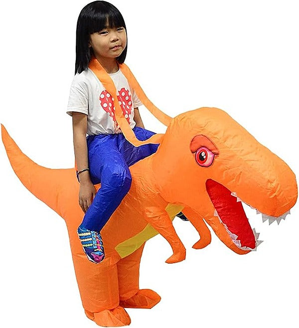 Riding A Dinosaur Suit With Automatic Battery Air Inflator for Kids