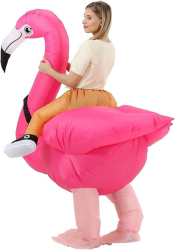 Riding a Flamingo Suit With Automatic Battery Air Inflator For Kids - view 3