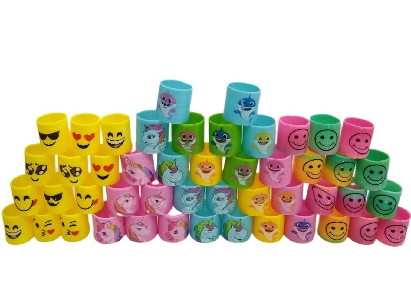 Mini Plastic Slinkies With Characters On Each - Set of 48