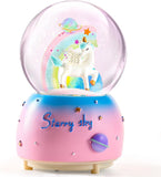 Unicorn - Starry Sky Snow Globe - Musical Night Light