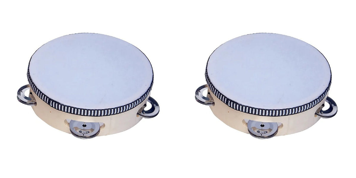 Wooden Tambourine 10 cm - 2 Pack