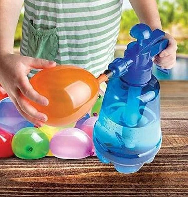 Water Balloon Pump and 500 Mini Water balloons - Assorted Colours