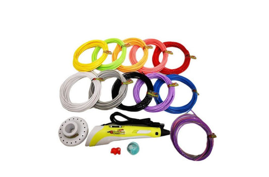 3D USB Printing Pen & 10 Assorted x 10m PLA Filaments - Combo Set