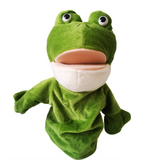 hand puppet frog with movable fingers and mouth