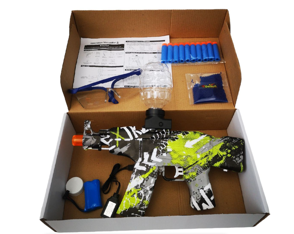 Rechargeable Electric Gel Ball Blaster, Protective Eyewear & 8000 Gel Balls