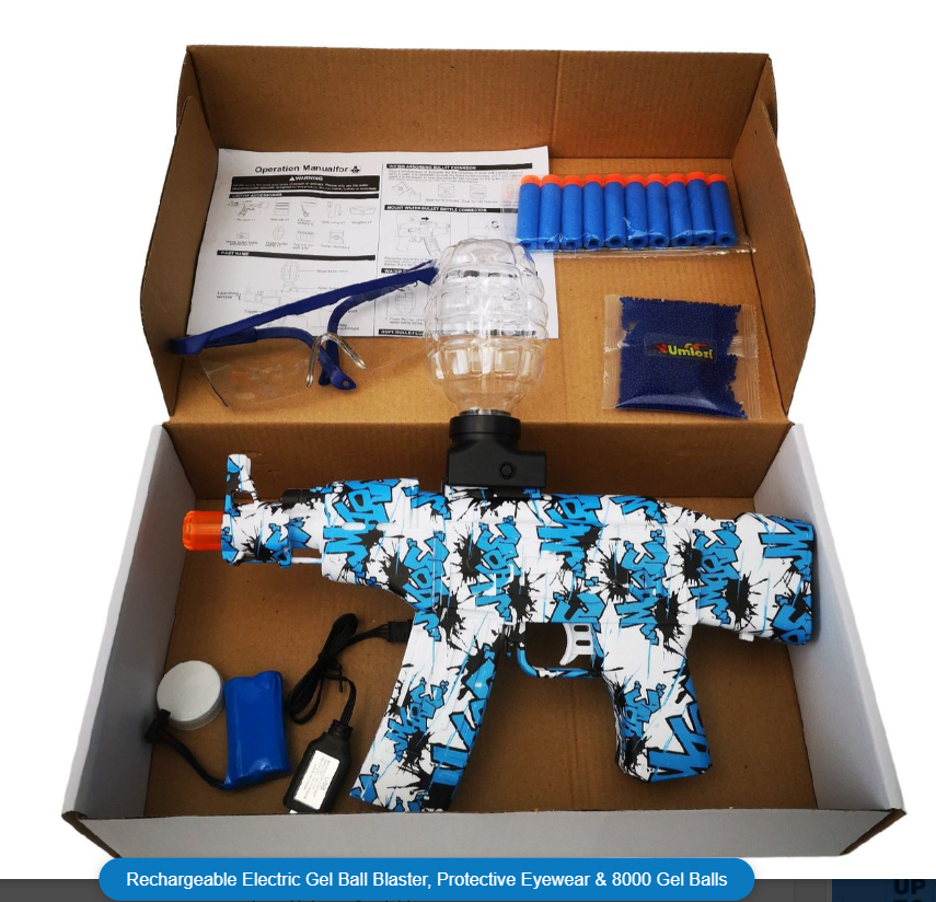 Rechargeable Electric Gel Ball Blaster, Protective Eyewear & 8000 Gel Balls - view 4