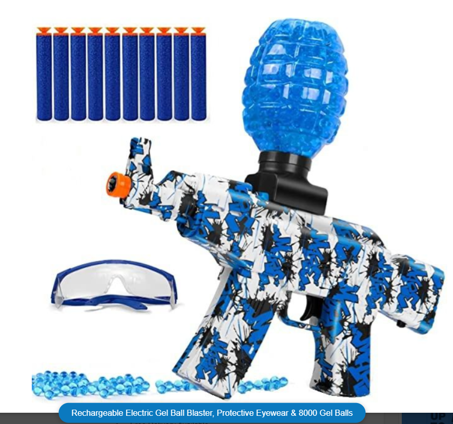 Rechargeable Electric Gel Ball Blaster, Protective Eyewear & 8000 Gel Balls - view 3