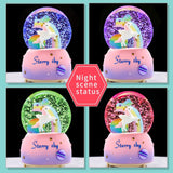Unicorn - Starry Sky Snow Globe - Musical Night Light