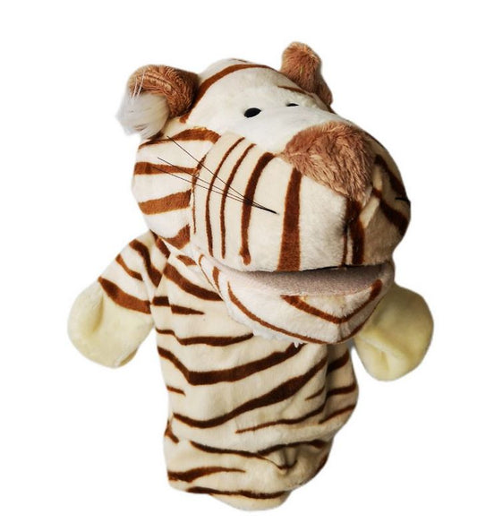 Hand puppet tiger with movable fingers