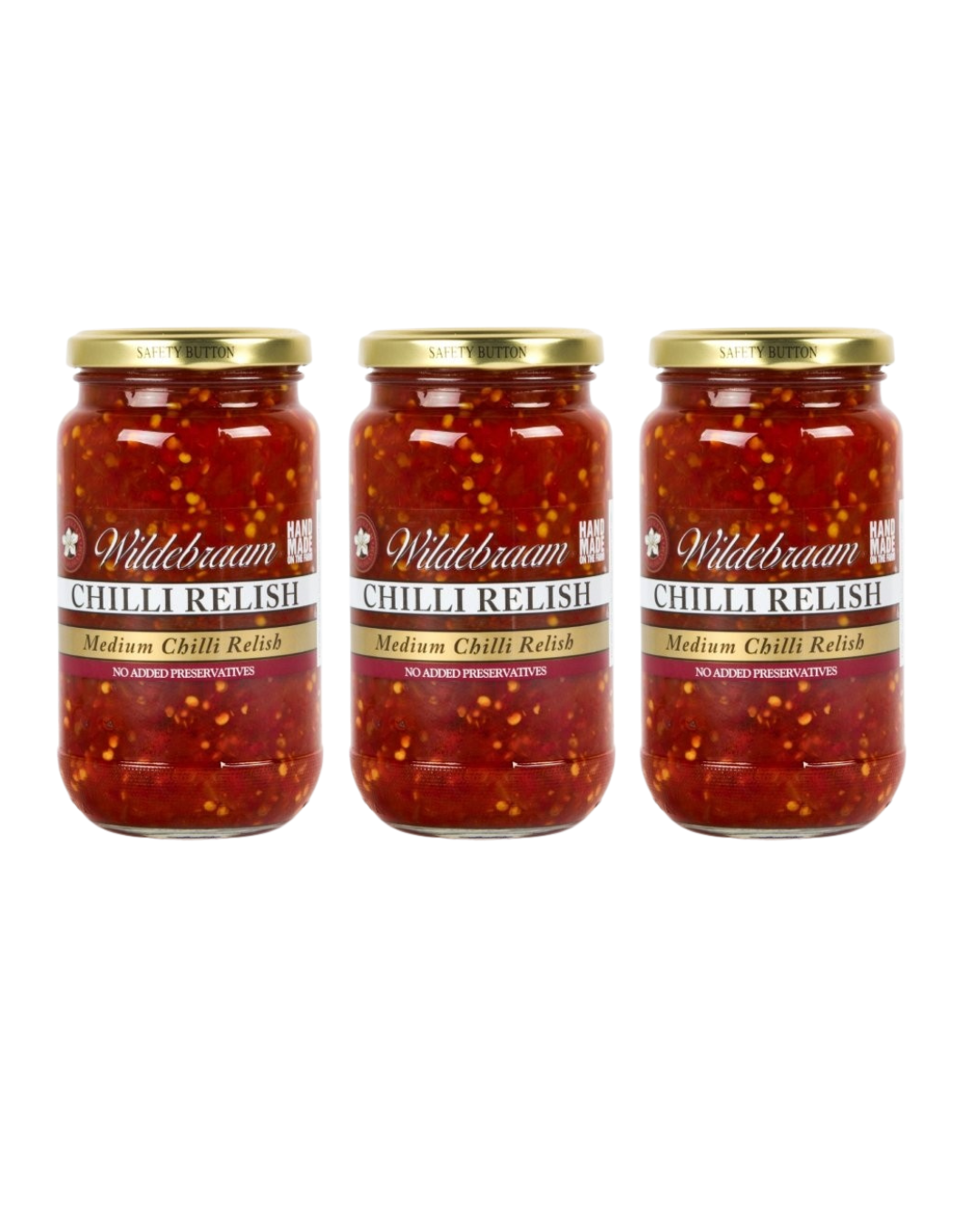 Wildebraam Chilli Relish (4/10) Medium Heat 3 x 420g Jars