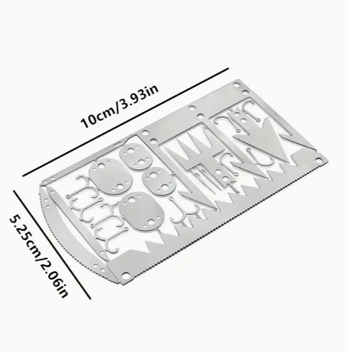 Survival Tool Card 22 In 1 Survival Card-Multi Purpose Pocket Tool Stainless Steel Outdoor Survival Camping Fishing Tool