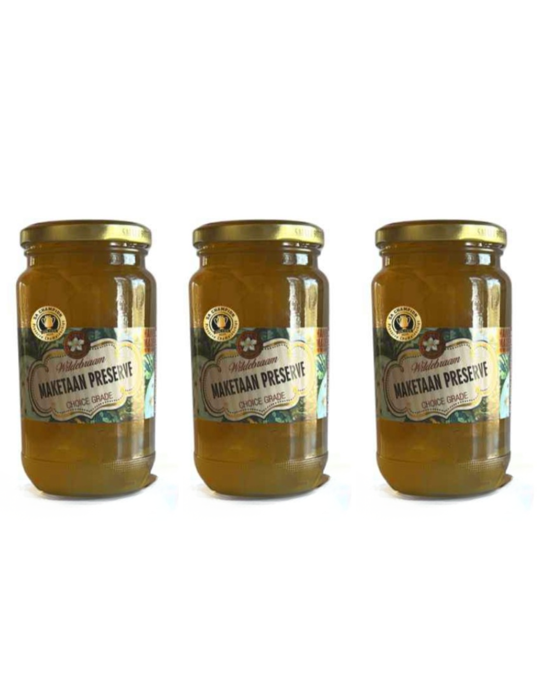 Three jars of Manthan Preserve on a white background