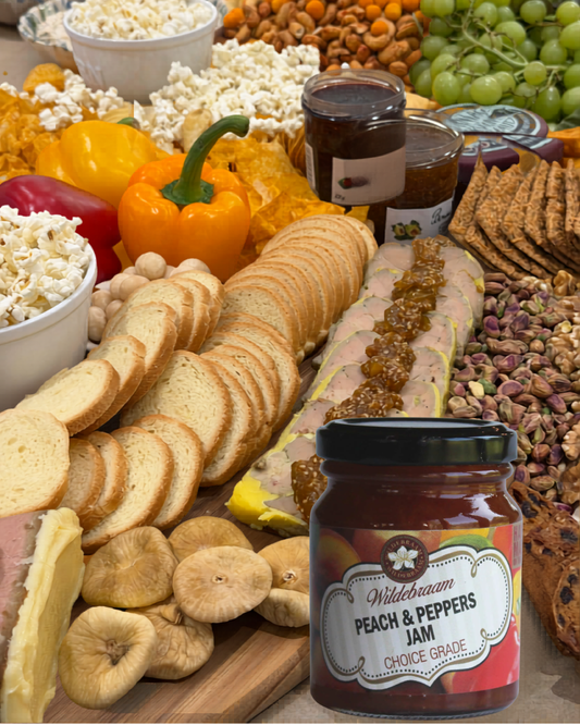 Wildebraam Peach and Pepper Jam, Handmade Preserve - 4 x 180g Jars