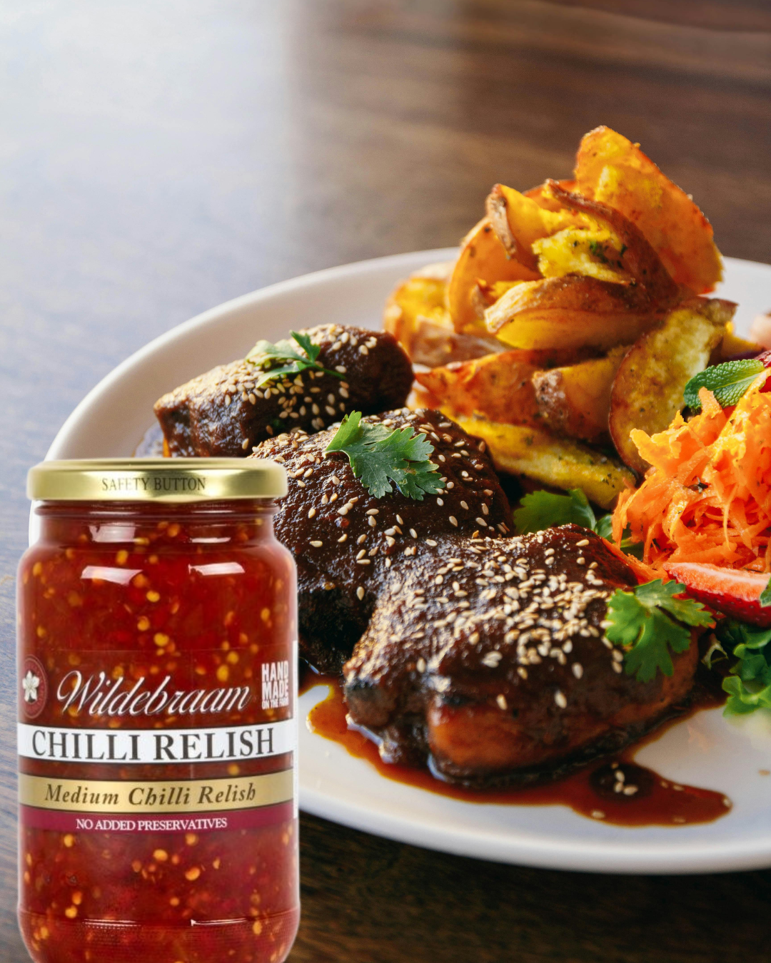 Wildebraam Chilli Relish (4/10) Medium Heat 3 x 420g Jars