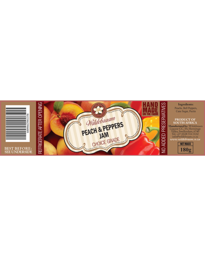 Wildebraam Peach and Pepper Jam, Handmade Preserve - 4 x 180g Jars - view 4