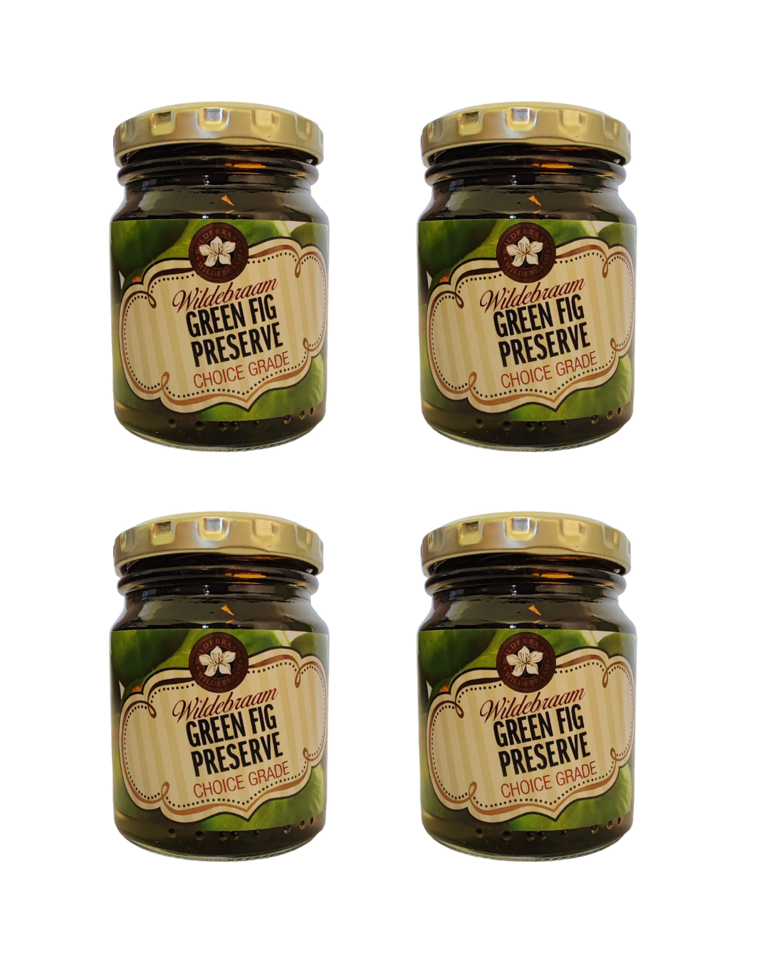 Wildebraam Green Fig Preserve, Handmade Preserve - 4 x 180g Jars