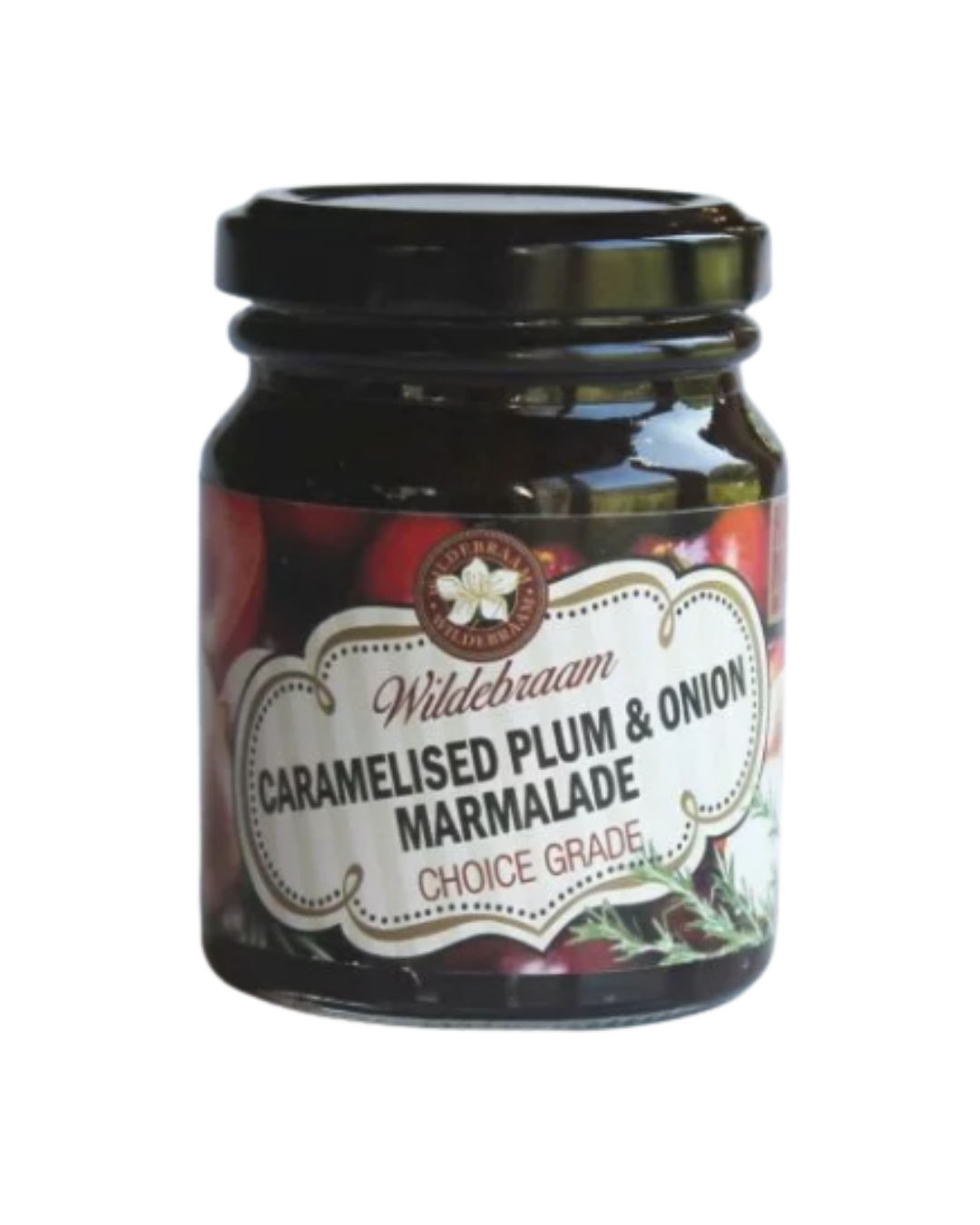 Wildebraam Plum and Caramelised Onion Jam, Handmade Preserve - 4 x 180g Jars