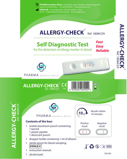 allergy test, self diagnostic test, rapid test packaging