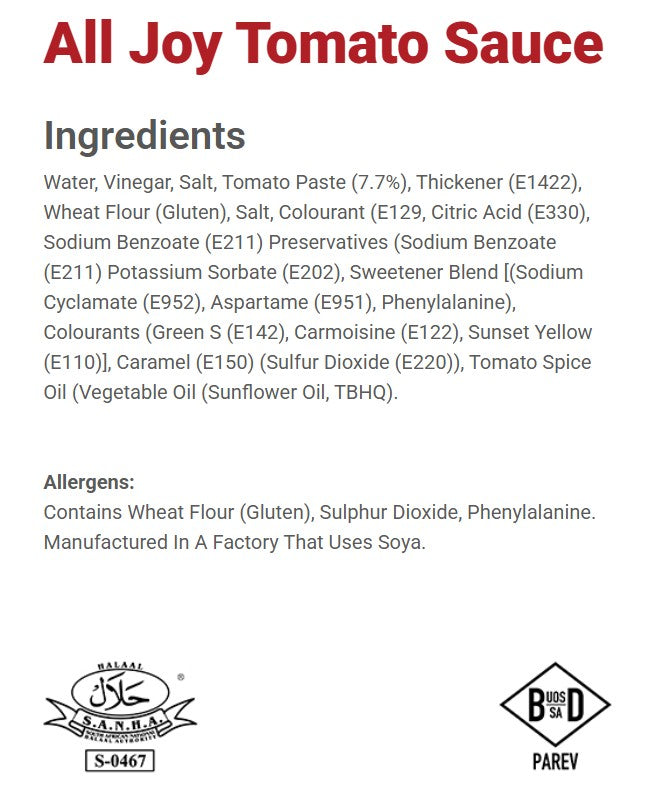 All Joy Tomato Sauce