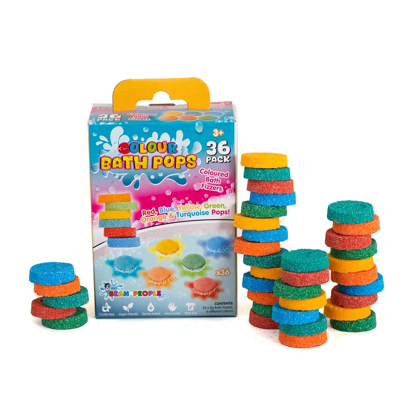 The Bean People Colourful Bath Pops Bath Bombs - 36 Pack