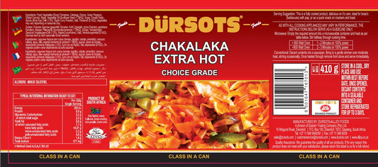 Dürsots Chakalaka Extra Hot 12 x 410g