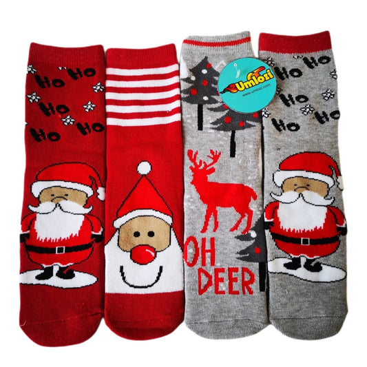 Christmas, Socks, Christmas design Adult socks red & Grey