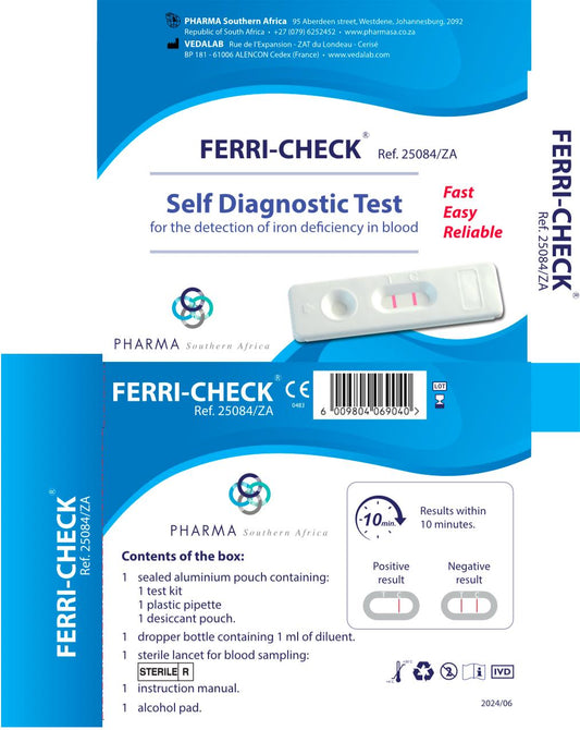 Iron Deficiency test, self diagnostic test, rapid test, packaging