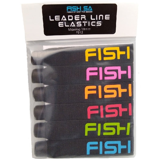 FishSA Leader Line elastics 19mm or 25mm - 6 Units Assorted Colors Per Pack