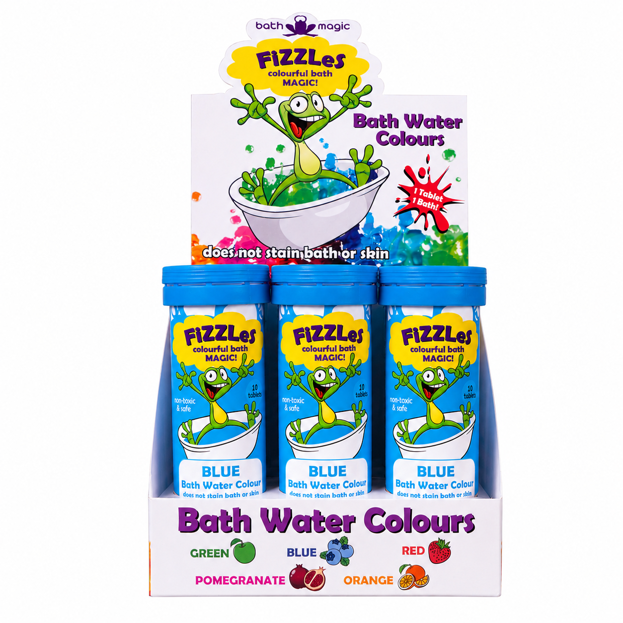 Bath Magic FiZZLeS for Kids bath fun CDU Mix (12 x 10 effervescents) Bath Bomb